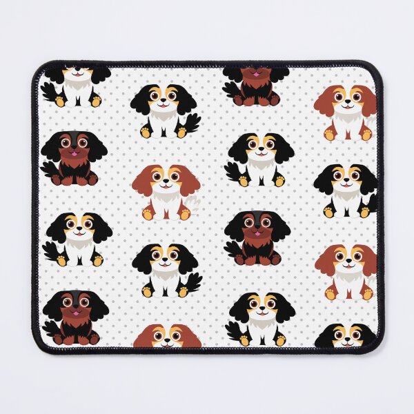 Item preview, Cavalier King Charles Spaniels with Polka Dots designed and sold by AntiqueImages.