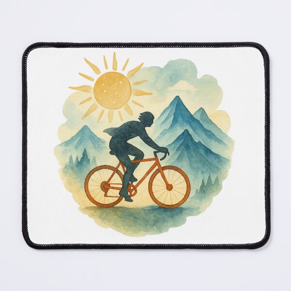 Item preview, Cyclist Journey Through Mountain Sunrise designed and sold by chromatalove.