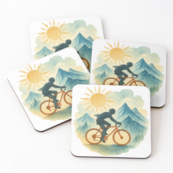 Item preview, Cyclist Journey Through Mountain Sunrise designed and sold by chromatalove.