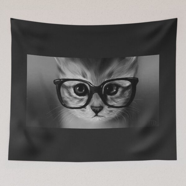 Item preview, Cute Cat Wearing Glasses art designed and sold by Staytrendy.