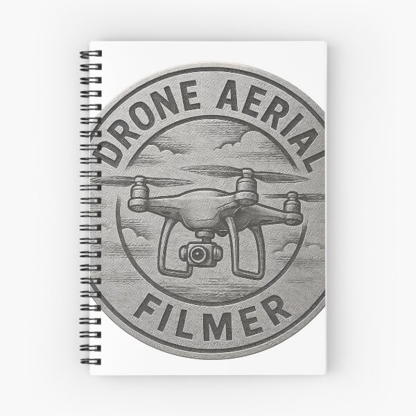 Item preview, Circular silver coin emblem with quadcopter drone and camera badge designed and sold by Creative88Art.