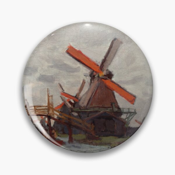 Item preview, Mills at Westzijderveld Near Zaandam by Claude Monet: Dutch Windmill Poster designed and sold by artofuniverse.