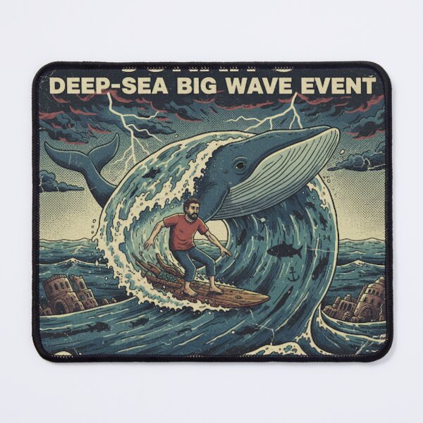 Item preview, Surfer Jonah Riding a Massive Whale Wave designed and sold by Rented Mule.