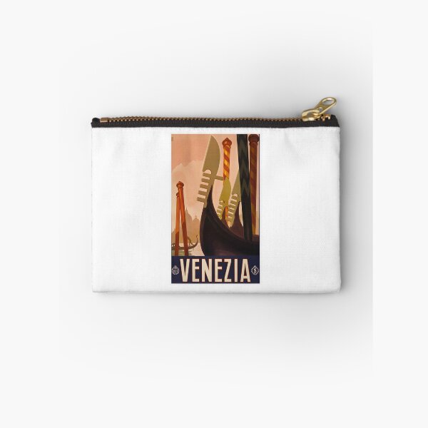 Item preview, Vintage Art Deco Venezia Travel Poster – Gondola Prows and Palinas designed and sold by CharlieDesings.