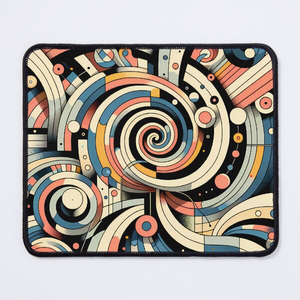 Item preview, Retro Geometric Spiral Abstract in Teal and Coral designed and sold by InkSmithery.