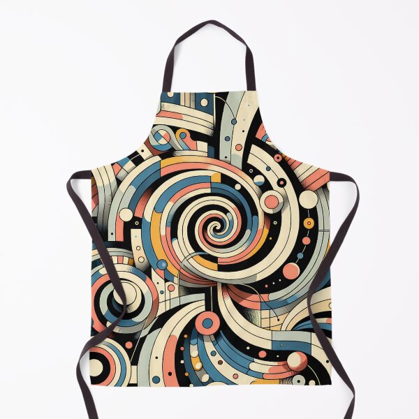 Item preview, Retro Geometric Spiral Abstract in Teal and Coral designed and sold by InkSmithery.