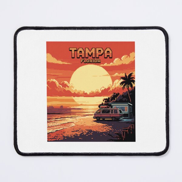 Item preview, Tampa Florida Pixel Art Skyline - Retro 8-Bit Beach Sunset designed and sold by CircinusStore.