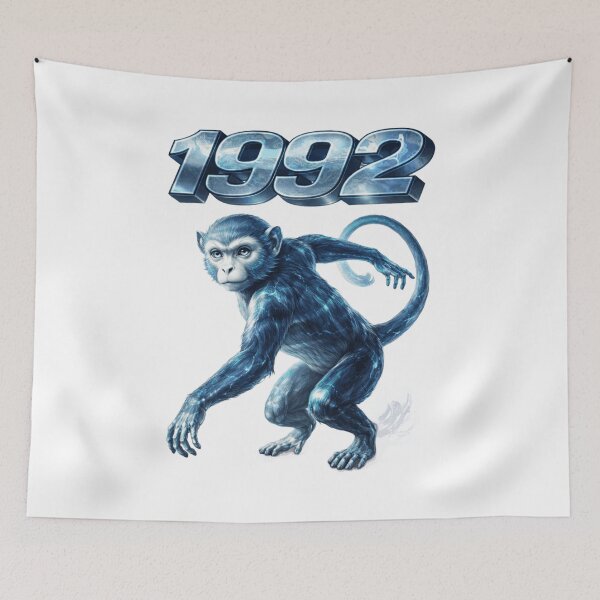 Item preview, 1992 Year of the Monkey Eastern Zodiac Strength Power Design designed and sold by AlexLineArt.