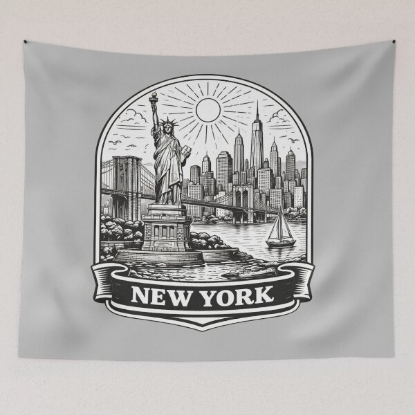 Item preview, New York Line Art Illustration designed and sold by Myra365Art.