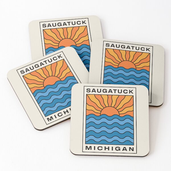 Item preview, Saugatuck Michigan - Sunset Card Design designed and sold by TheOldMittenIllustrated.