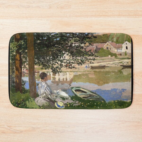 Item preview, On the Bank of the Seine Bennecourt by Claude Monet: Impressionist River Scene designed and sold by artofuniverse.