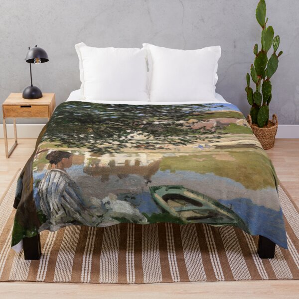 Item preview, On the Bank of the Seine Bennecourt by Claude Monet: Impressionist River Scene designed and sold by artofuniverse.