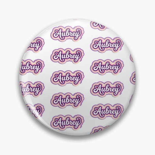 Item preview, Aubrey Name - Cute Pink & Purple designed and sold by BADGECRAFT STUDIO.