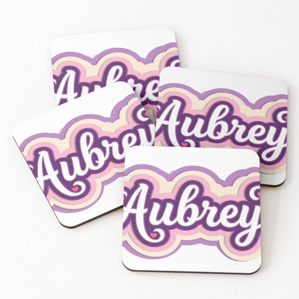 Item preview, Aubrey Name - Cute Pink & Purple designed and sold by BADGECRAFT STUDIO.