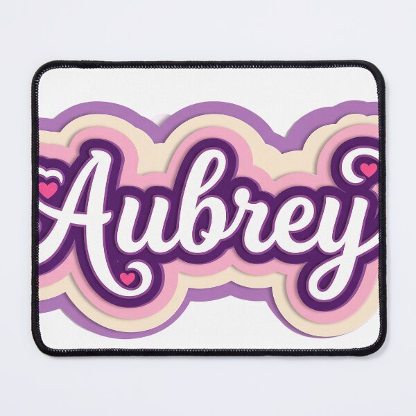Item preview, Aubrey Name - Cute Pink & Purple designed and sold by BADGECRAFT STUDIO.