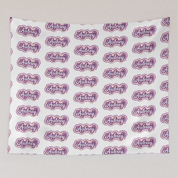Item preview, Aubrey Name - Cute Pink & Purple designed and sold by BADGECRAFT STUDIO.