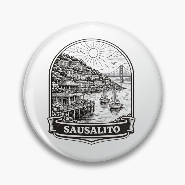 Item preview, Sausalito, California Line Art Illustration designed and sold by Myra365Art.