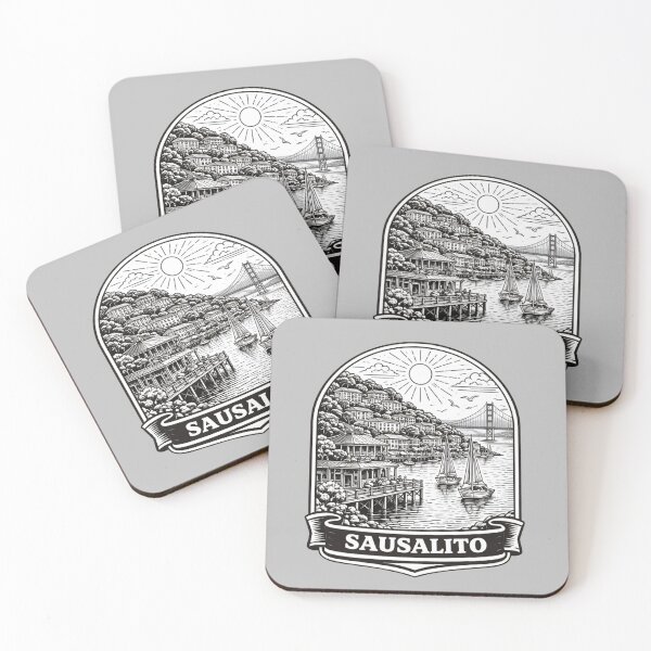 Item preview, Sausalito, California Line Art Illustration designed and sold by Myra365Art.