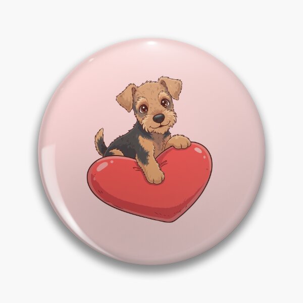Item preview, Cute Airedale Terrier Puppy Holding Red Heart – Valentine Dog designed and sold by The Real Life Symphony.