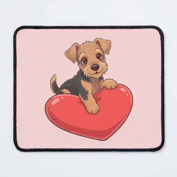 Item preview, Cute Airedale Terrier Puppy Holding Red Heart – Valentine Dog designed and sold by The Real Life Symphony.
