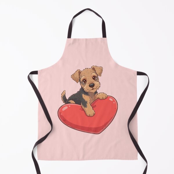 Item preview, Cute Airedale Terrier Puppy Holding Red Heart – Valentine Dog designed and sold by The Real Life Symphony.