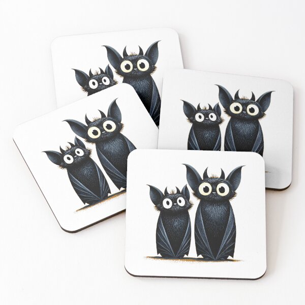 Item preview, Spooky Bat Cat Duo – Cute Gothic Cartoon Creatures designed and sold by Skolyak.