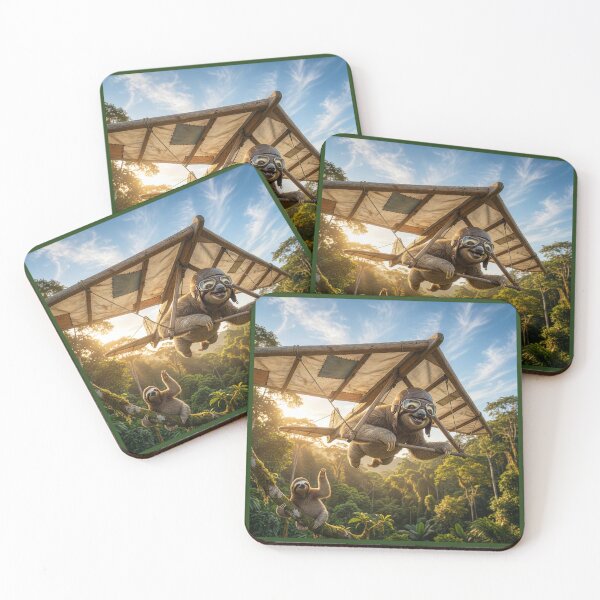 Item preview, Spunky Sloth Takes Flight designed and sold by Tridentulus.