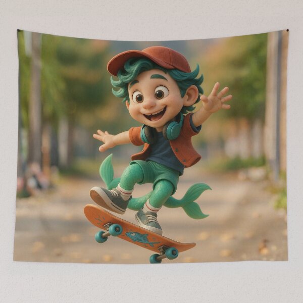 Item preview, Skater Mermaid Boy designed and sold by Sillytoe.
