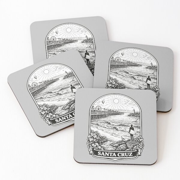 Item preview, Santa Cruz, California Line Art Illustration designed and sold by Myra365Art.