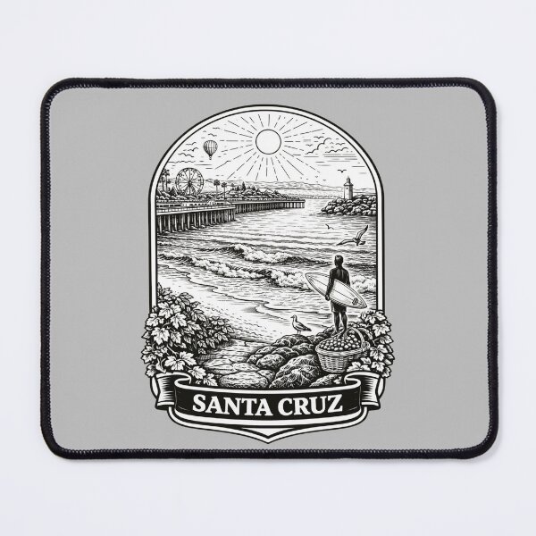 Item preview, Santa Cruz, California Line Art Illustration designed and sold by Myra365Art.