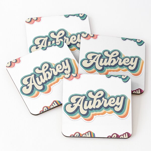 Item preview, Aubrey Name - Retro Layered Script Lettering in Multiple Color Styles designed and sold by BADGECRAFT STUDIO.