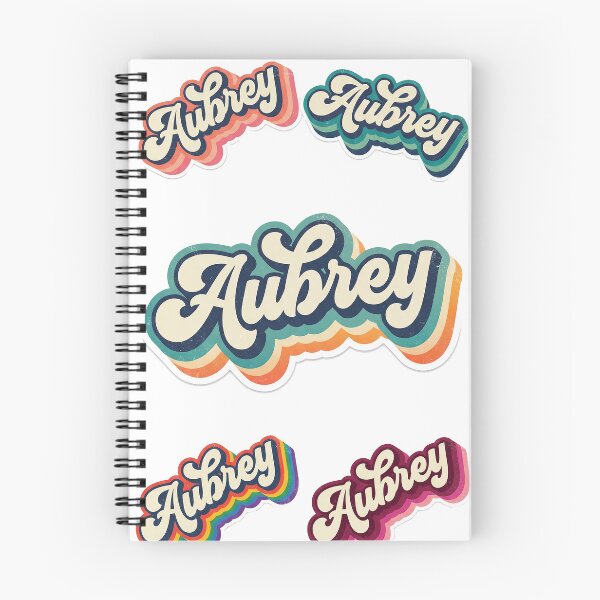 Item preview, Aubrey Name - Retro Layered Script Lettering in Multiple Color Styles designed and sold by BADGECRAFT STUDIO.