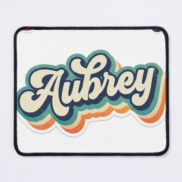 Item preview, Aubrey Name - Retro Layered Script Lettering in Multiple Color Styles designed and sold by BADGECRAFT STUDIO.