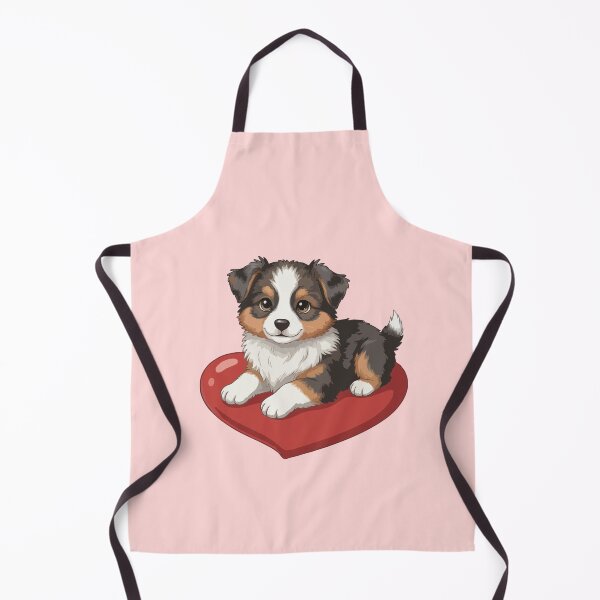 Item preview, Cute Australian Shepherd Puppy Holding Red Heart – Valentine Dog designed and sold by The Real Life Symphony.