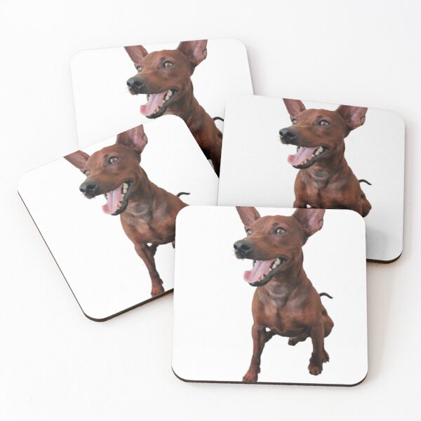 Item preview, Happy Miniature Pinscher – Smiling Red Dog designed and sold by mackson88.