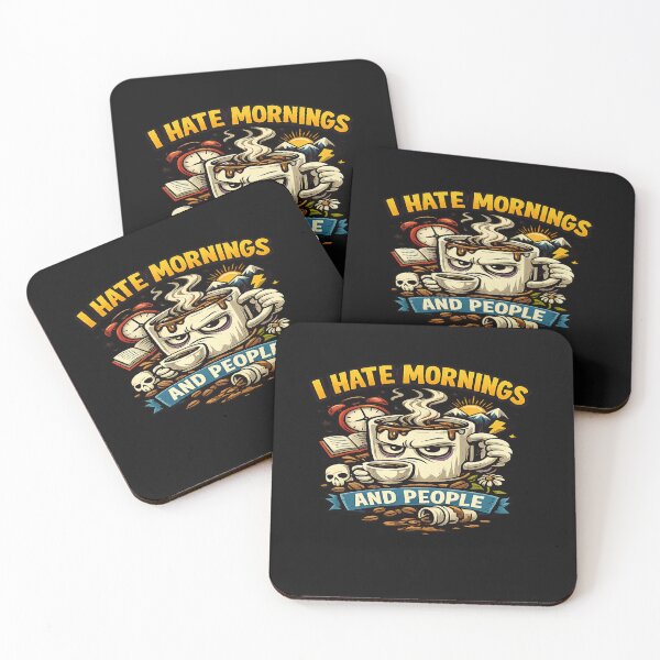 Item preview, Funny Grumpy Coffee Mug Illustration – I Hate Mornings And People designed and sold by FernandsOficial.