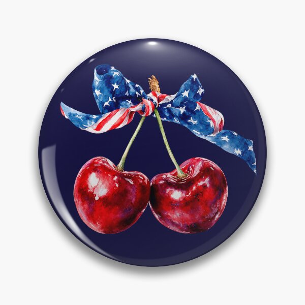 Item preview, Patriotic USA Flag Cherries with Bow 4th of July Watercolor  designed and sold by Anastasiia Yurevych.