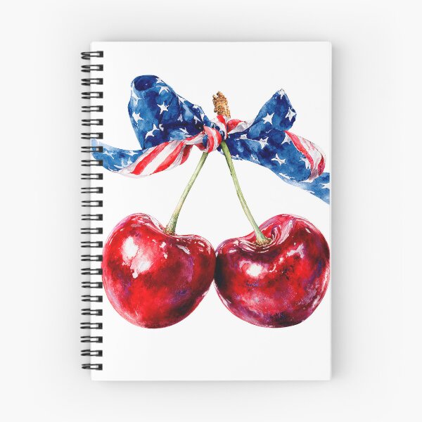 Item preview, Patriotic USA Flag Cherries with Bow 4th of July Watercolor  designed and sold by Anastasiia Yurevych.