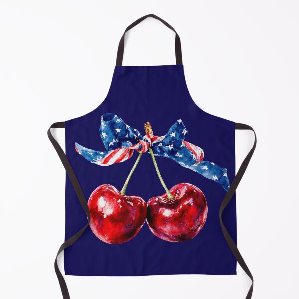 Item preview, Patriotic USA Flag Cherries with Bow 4th of July Watercolor designed and sold by Anastasiia Yurevych.