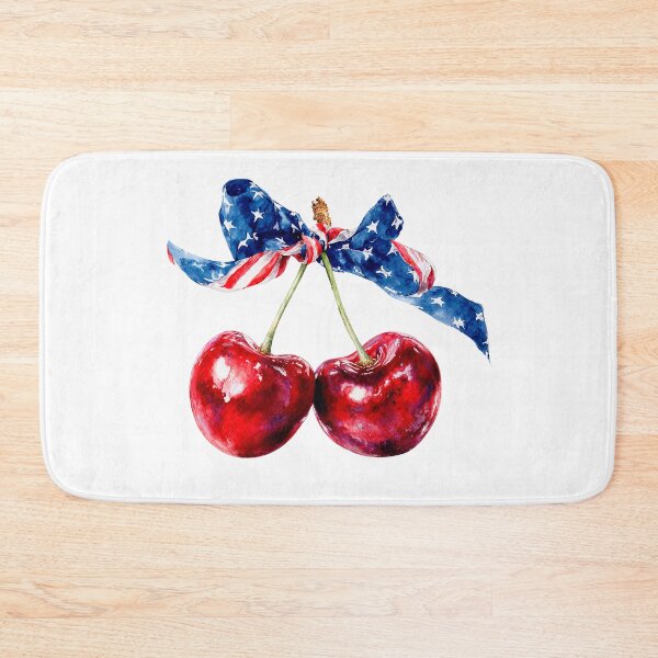 Item preview, Patriotic USA Flag Cherries with Bow 4th of July Watercolor  designed and sold by Anastasiia Yurevych.