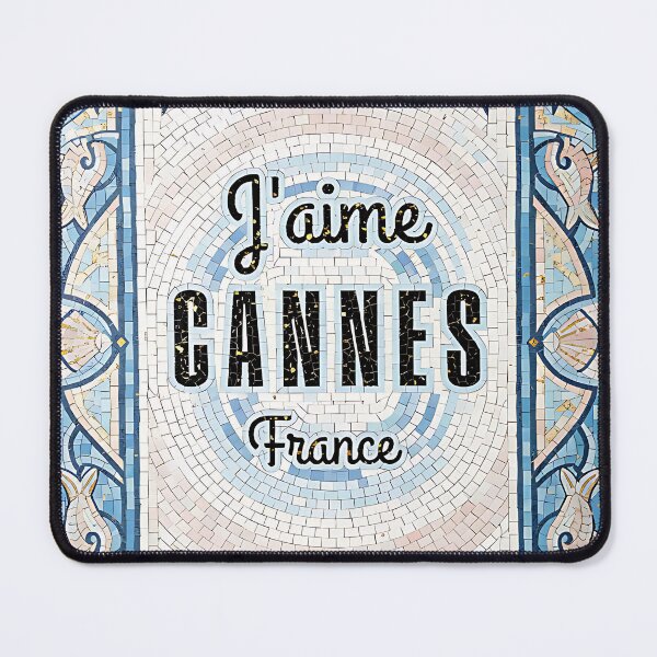 Item preview, J’aime Cannes – Riviera Mosaic Art | Cannes France Coastal Tile Design designed and sold by FrancophileFun.