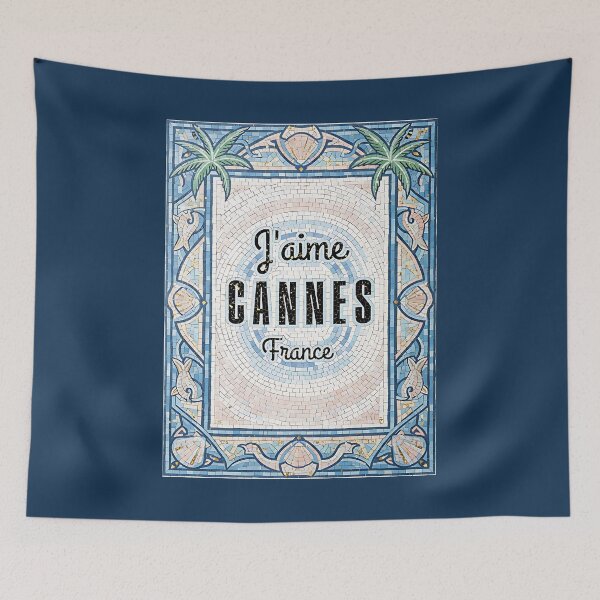 Item preview, J’aime Cannes – Riviera Mosaic Art | Cannes France Coastal Tile Design designed and sold by FrancophileFun.
