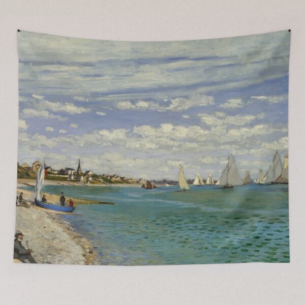 Item preview, Regatta at Sainte Adresse by Claude Monet: Coastal Impressionist Fine Art Print designed and sold by artofuniverse.