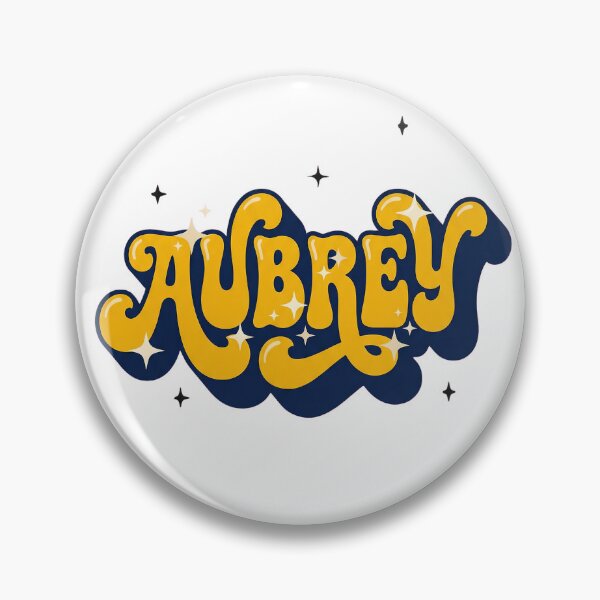 Item preview, Aubrey Name - Bold Retro Script Lettering with Sparkle Accents designed and sold by BADGECRAFT STUDIO.