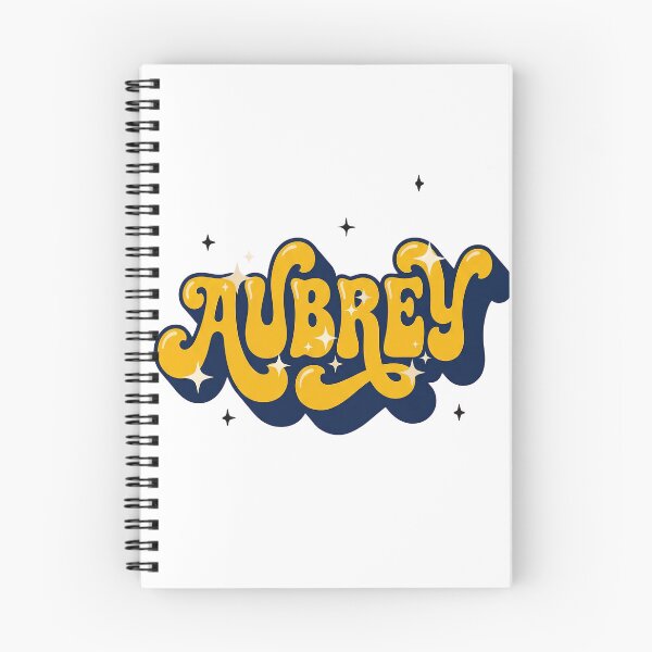 Item preview, Aubrey Name - Bold Retro Script Lettering with Sparkle Accents designed and sold by BADGECRAFT STUDIO.