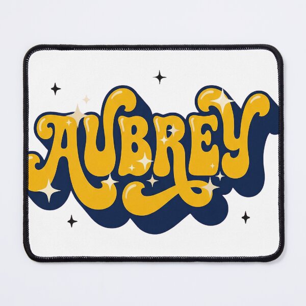 Item preview, Aubrey Name - Bold Retro Script Lettering with Sparkle Accents designed and sold by BADGECRAFT STUDIO.