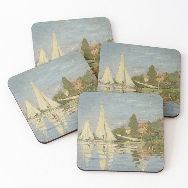 Item preview, Regattas at Argenteuil by Claude Monet: Impressionist Riverside Sailing Poster designed and sold by artofuniverse.