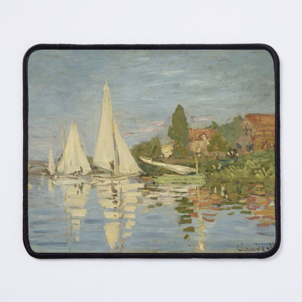 Item preview, Regattas at Argenteuil by Claude Monet: Impressionist Riverside Sailing Poster designed and sold by artofuniverse.