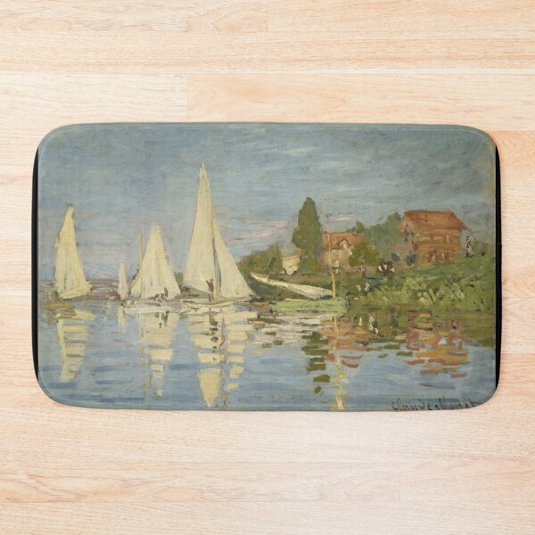 Artikelvorschau, Regatten in Argenteuil von Claude Monet: Impressionistisches Segelplakat am Flussufer entworfen und verkauft von artofuniverse.