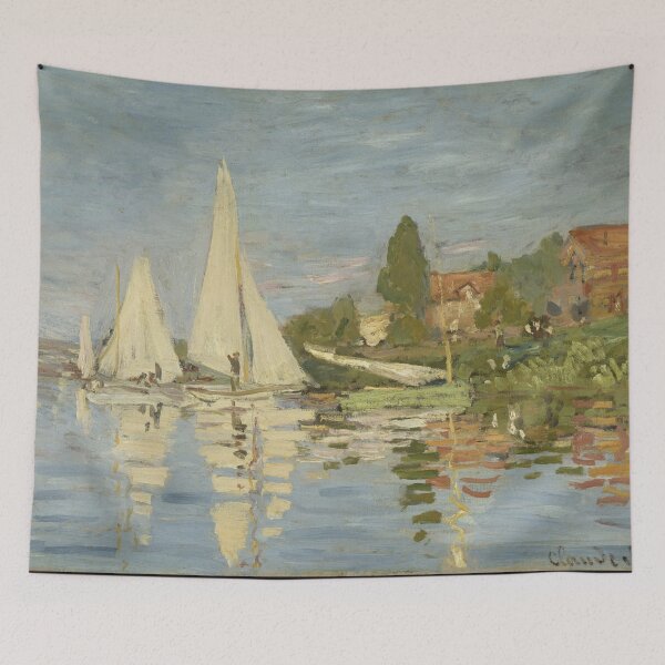 Item preview, Regattas at Argenteuil by Claude Monet: Impressionist Riverside Sailing Poster designed and sold by artofuniverse.